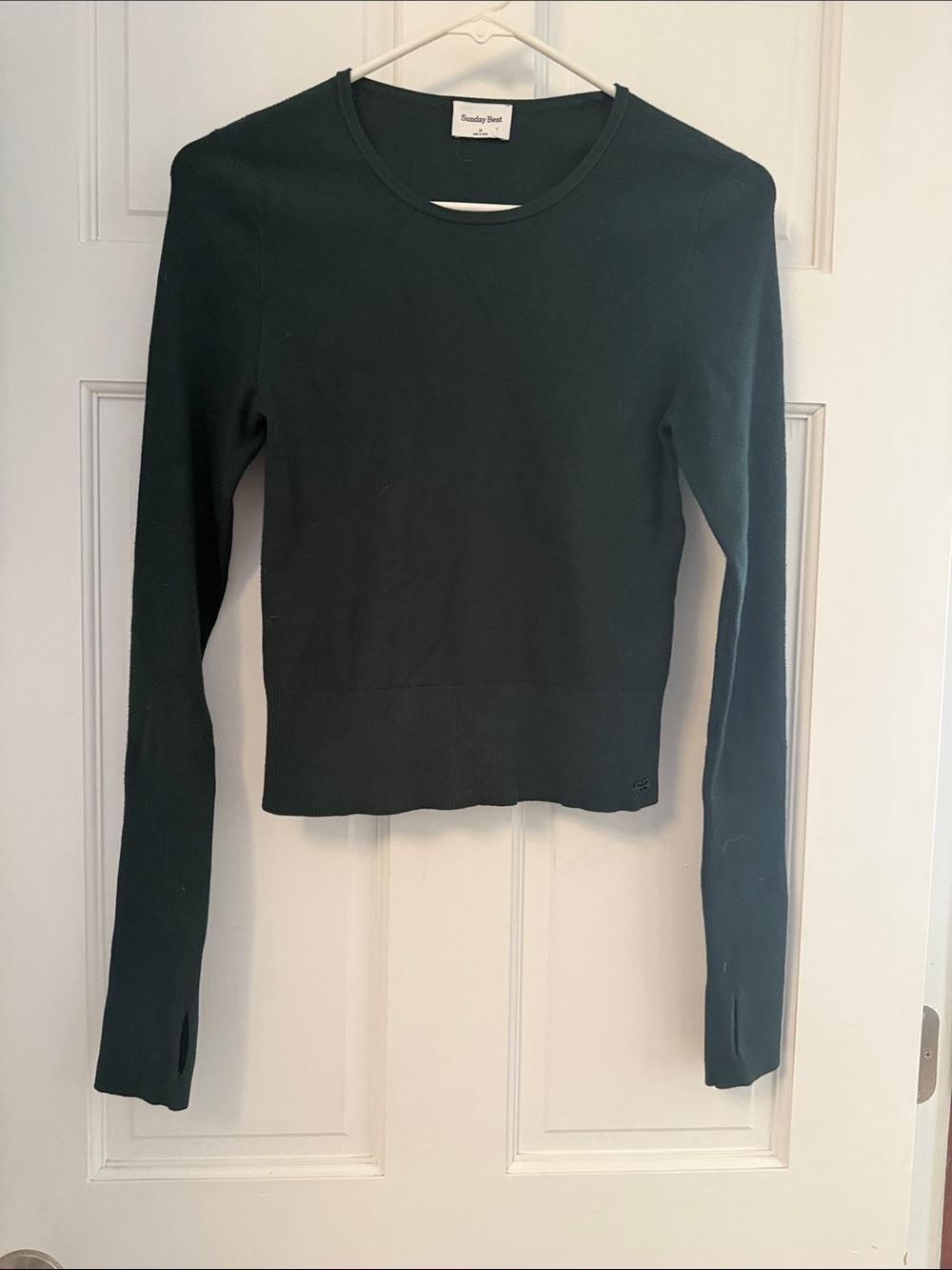 Sunday Best Deep Forest Green Long-Sleeve Crew Top